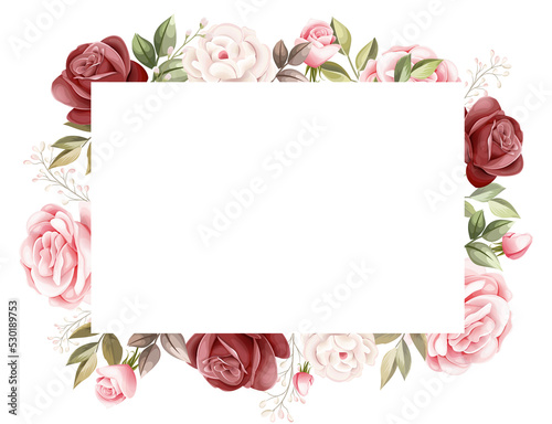 beautiful blooming roses flower frame