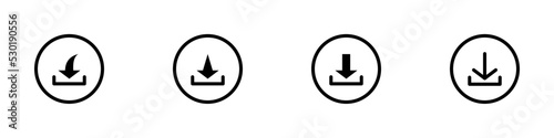 Conjunto de icono de descarga. Botón de descargar. Concepto de descargar. Ilustración vectorial, estilo simple