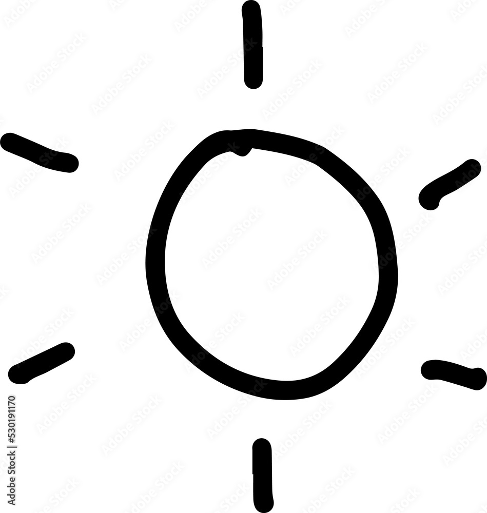 sun icon for comic element hand drawn illustration sun icon for comic element hand drawn illustration