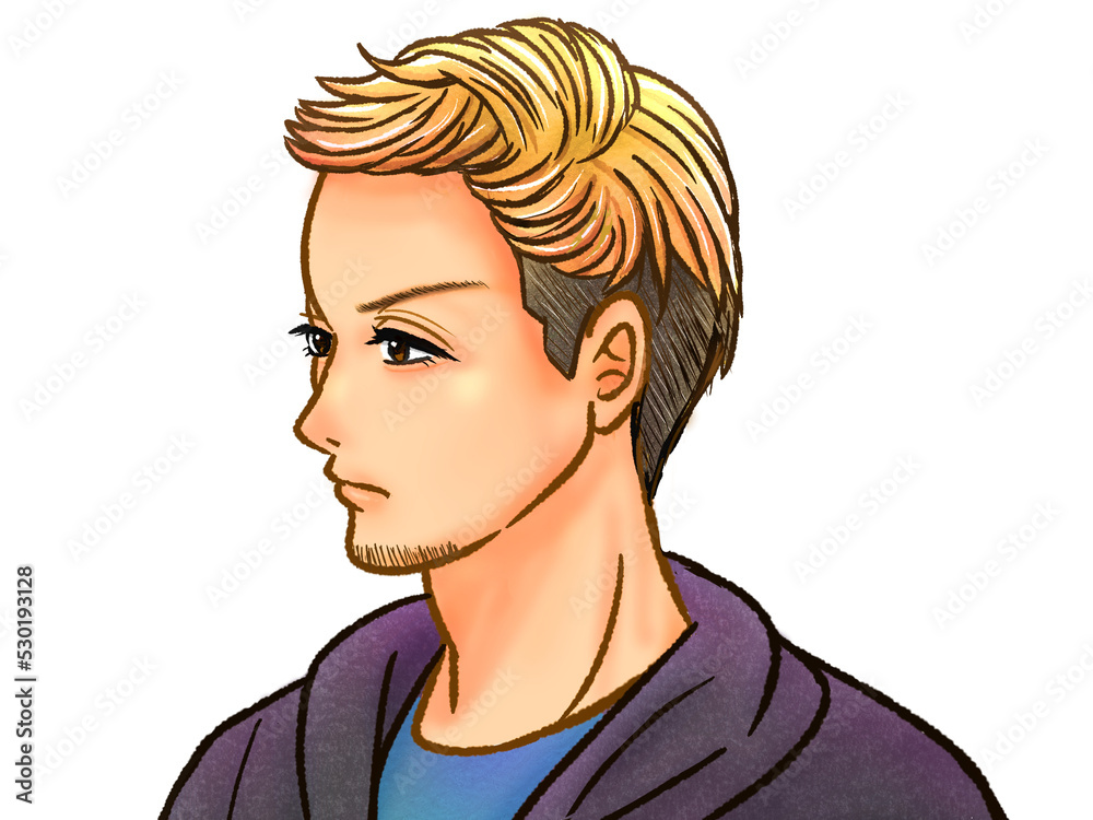 ワイルドな金髪大人男性のイラスト素材 ワイルドな金髪大人男性のイラスト素材
