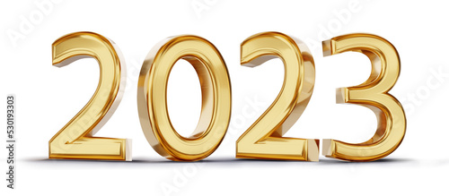2023 gold bold symbol isolated 3d-illustration