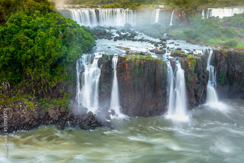 Iguazu Falls dramatic landscape  view from Argentina side  South America