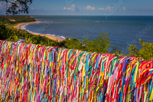Beach and Lord of Bonfim ribbon tapes symbol of good luck in Trancoso, BAHIA