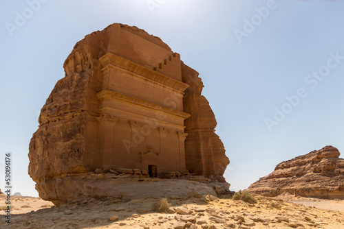 Qasr al-Farid tomb in Hegra, Al-'Ula Saudi Arabia photo