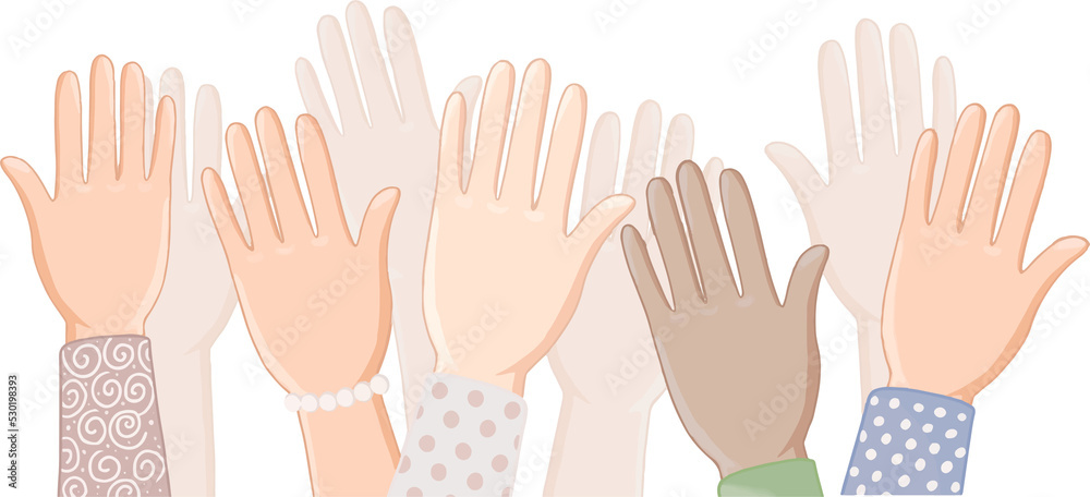 Fototapeta premium Hand Up in Wedding Day Flat icon design