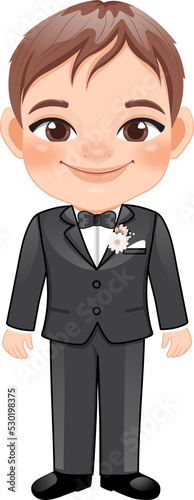 Cute Groom or Marriage Flat Icon Design