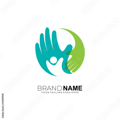 People care design social, simple style logos