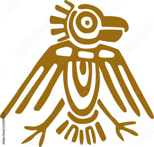 Bird sign in Mayan calendar isolated totem animal
