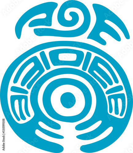 Mayan calendar symbol isolated aztec motif icon