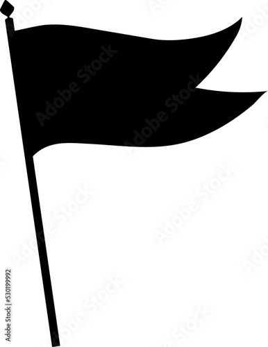 Pennant flag with double edges, waving banner icon