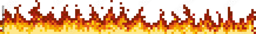 Blazing fire flame frame 8bit game pixel animation