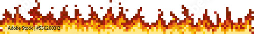 Blazing fire flame frame 8bit game pixel animation