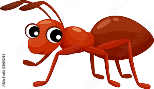 Red ant cartoon insect vector funny kids character