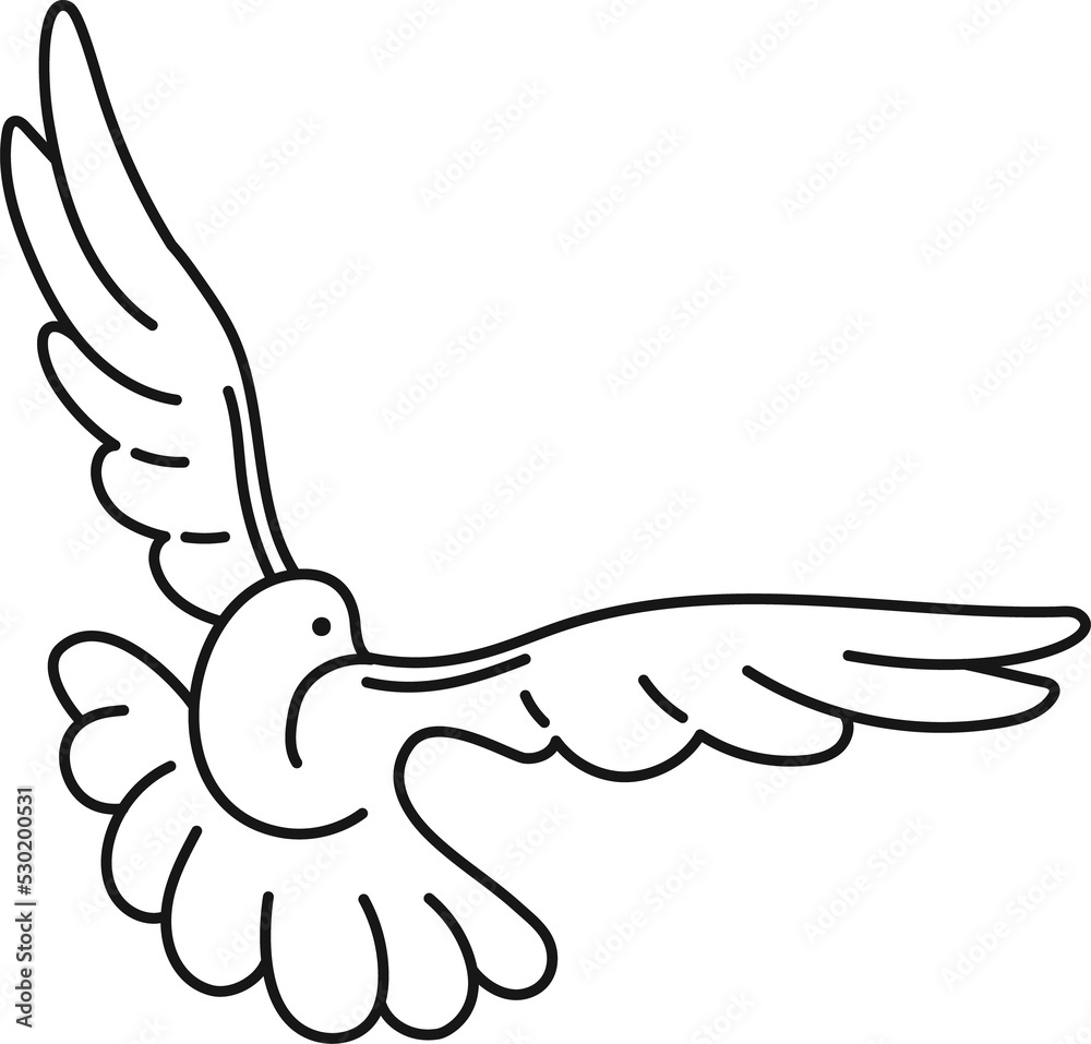 Obraz premium Vector holy bird icon isolated flying dove pigeon