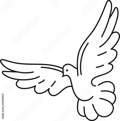 Fototapeta Naklejka Na Ścianę i Meble -  White dove isolated peace pigeon bird silhouette