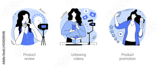 Influencer marketing isolated cartoon vector illustrations se