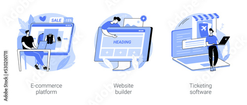 E-commerce software isolated cartoon vector illustrations se