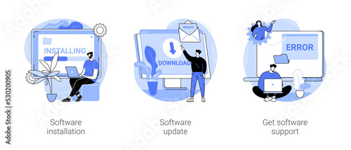 Software maintenance isolated cartoon vector illustrations se