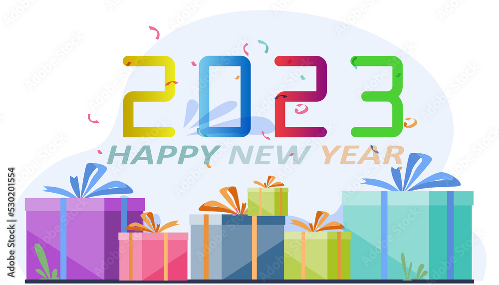 idea and concept think Creativity modern  2023 Happy New Year posters set. Design templates with  logo 2023 for celebration and season decoration. minimalistic trendy backgrounds