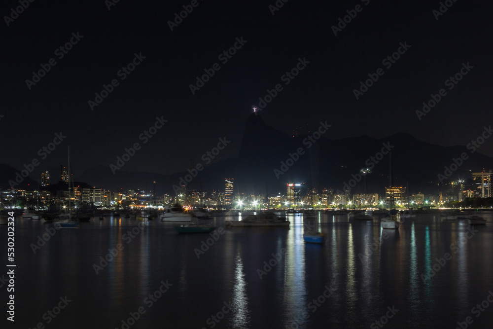 Botafogo de noche desde Mureta da Urca - Rio de Janiero, Brasil