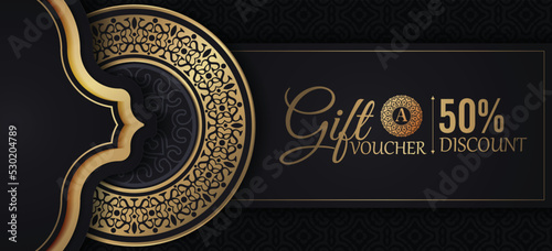 Luxury gold gift voucher template