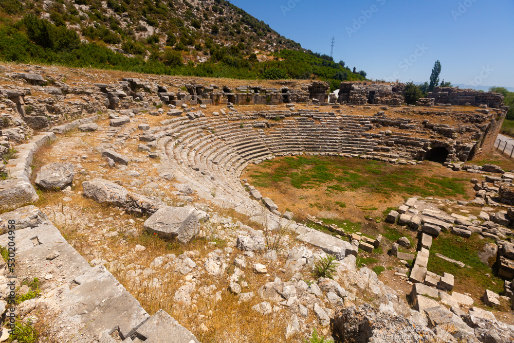 Ancient amphitheater of Limyra located in Antalya Province. Lycian ancient civilization hearitage in modern Turkey.