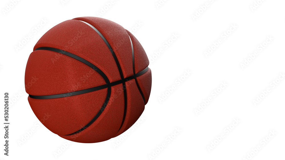 Brown basketball. 3D illustration. 3D CG. High resolution. PNG file format.