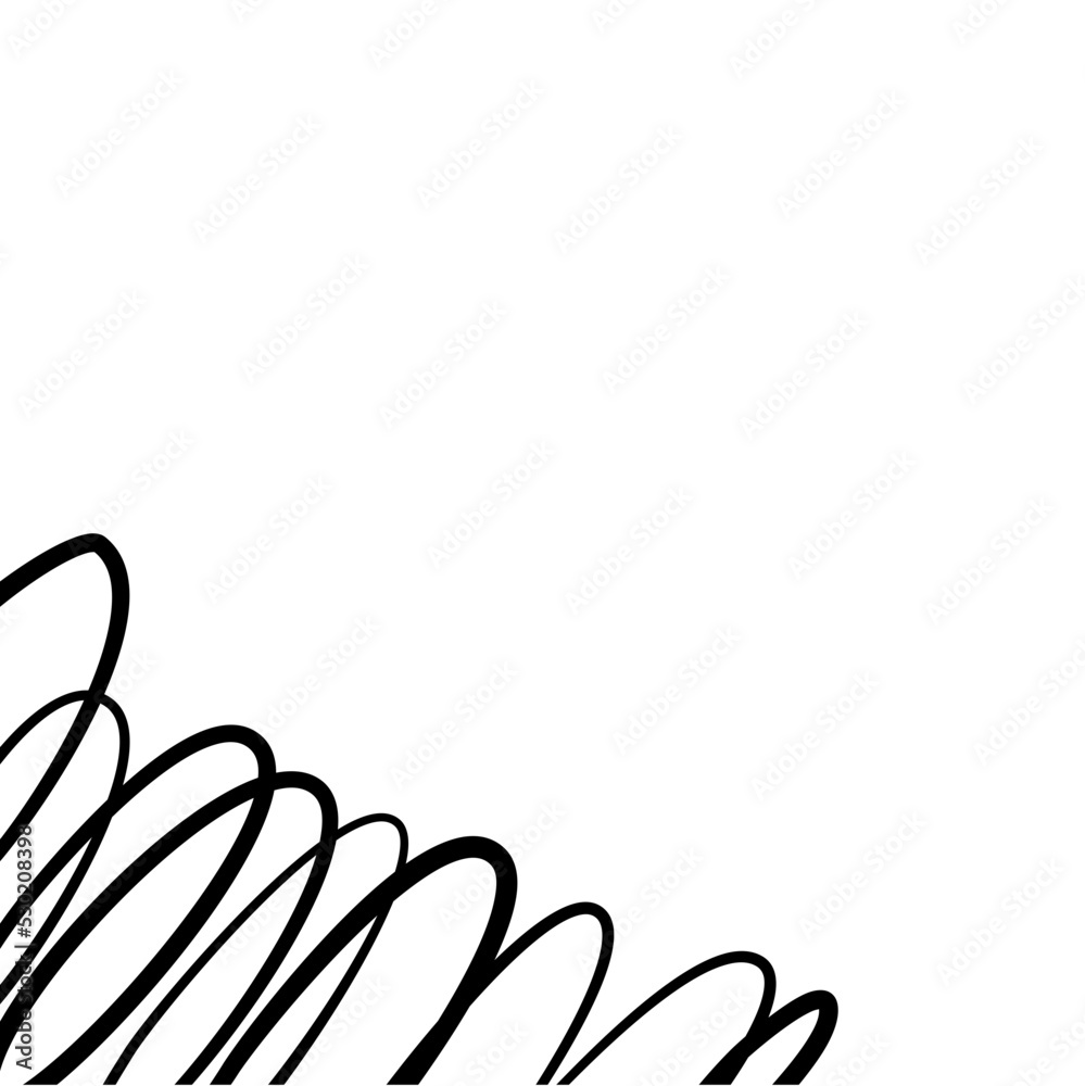 Obraz premium Abstract scribble line corner border