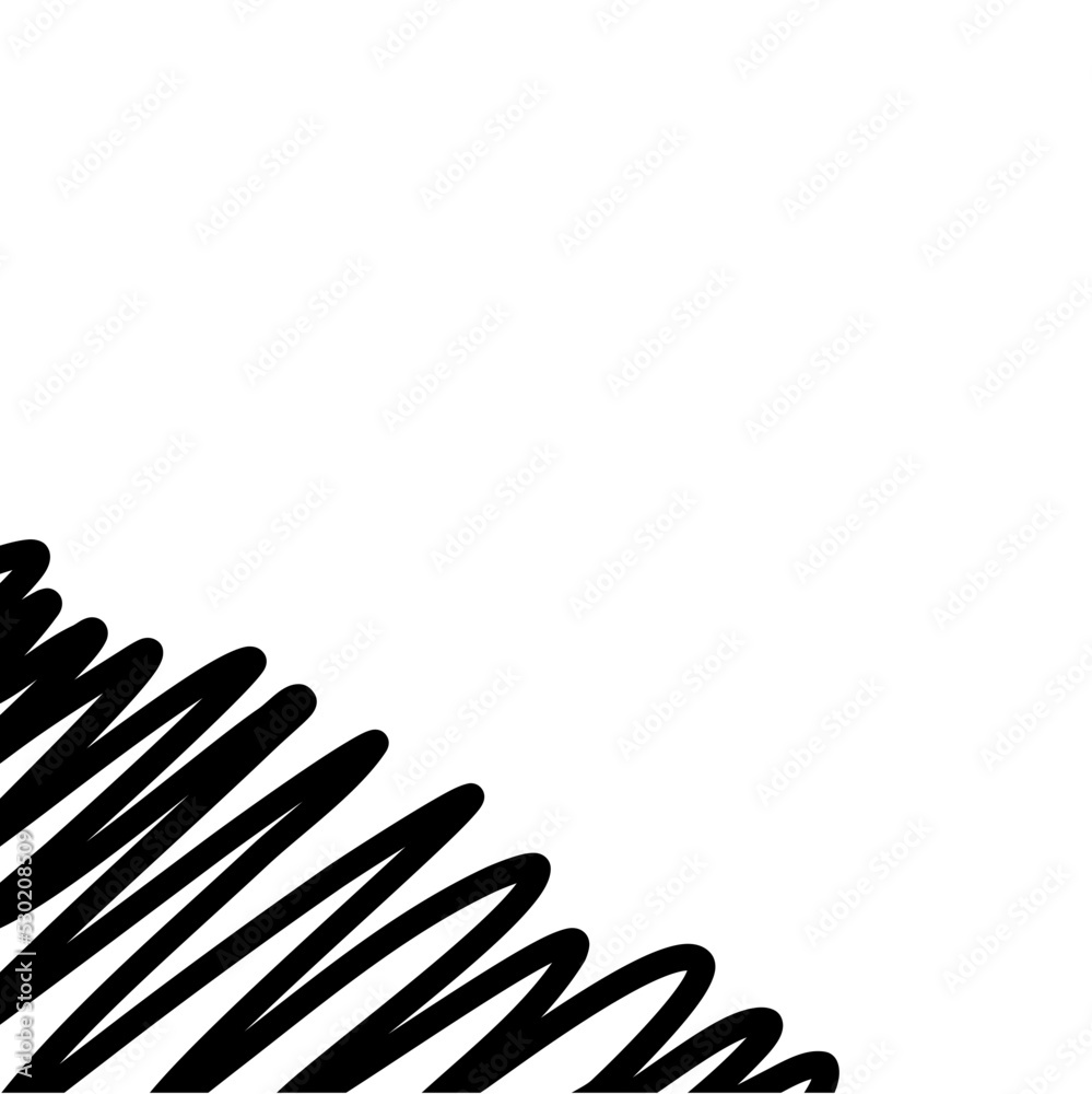 Fototapeta premium Abstract scribble line corner border