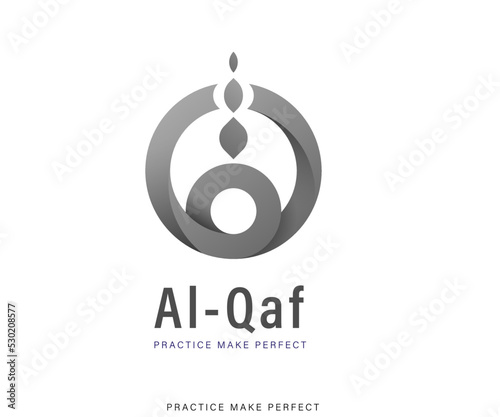 Creative Arabic calligraphy Letter Mean in English ( Q ) , Arabic Design ,Vector illustration design