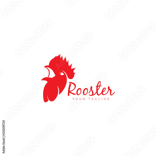 rooster head crowing logo vector icon symbol illustration minimalist design