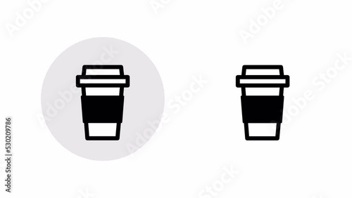 Hot coffee/drink icon aimation. Animation with a luma matte. photo