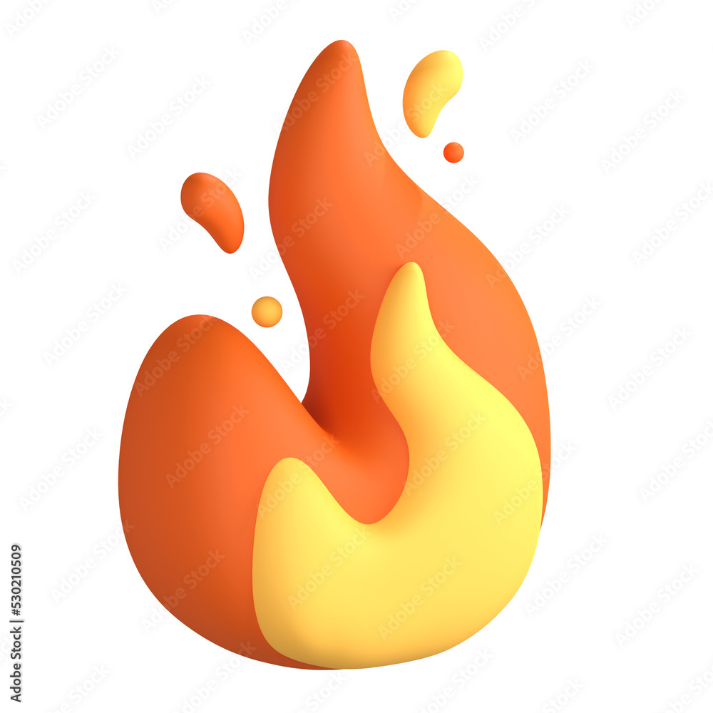 3d icon illustration fire flame hot weather 3d icon illustration fire flame hot weather