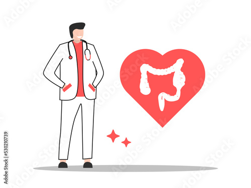 Internist Doctor Love Flat Illustration