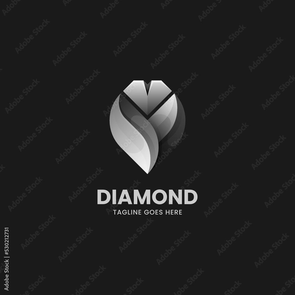 Vector Logo Illustration Diamond Gradient Colorful Style. Stock Vector ...