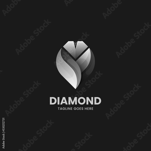 Vector Logo Illustration Diamond Gradient Colorful Style.