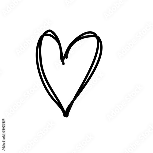 Doodle love heart romantic