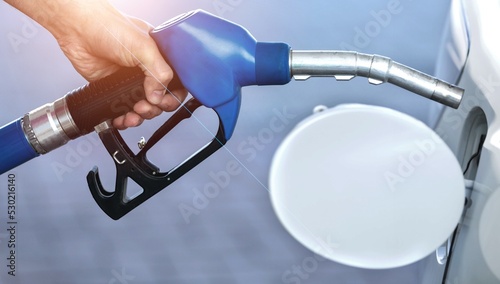 gasoline at gas station, energy economic crisis concept