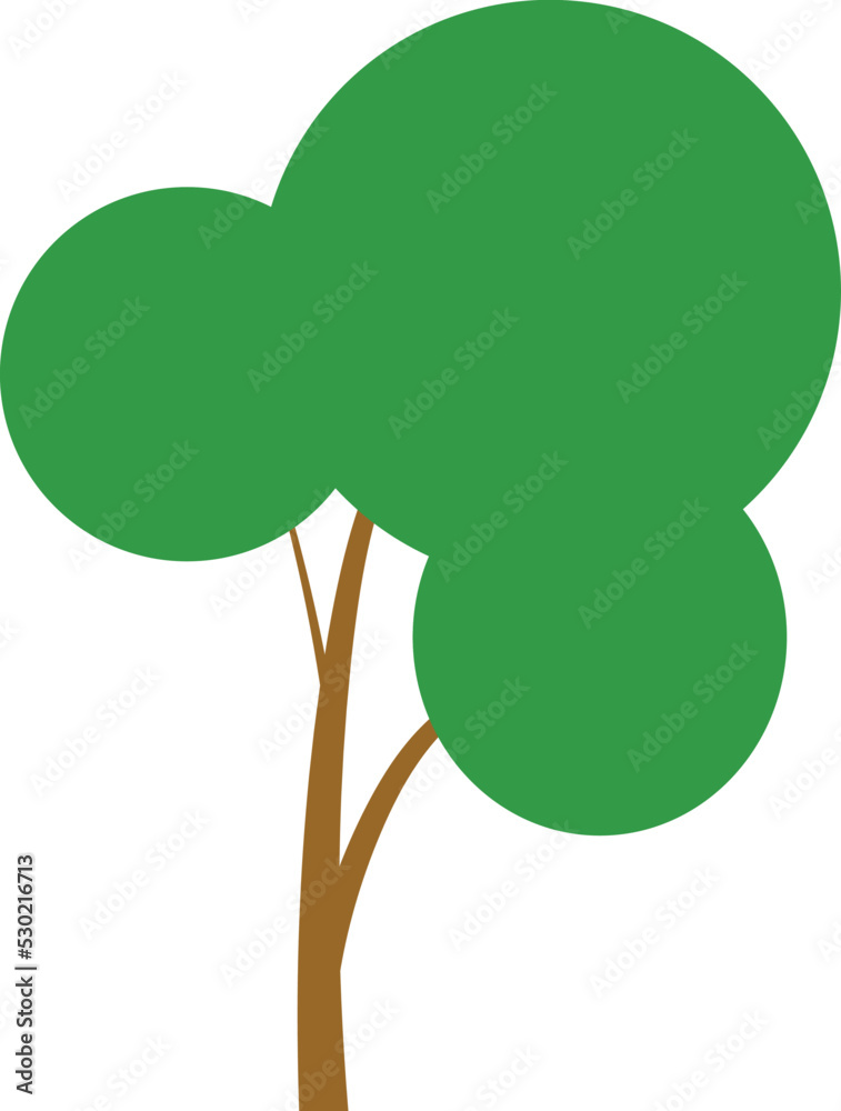 vector abstract green leaf brown tree trunk section vector abstract green leaf brown tree trunk section