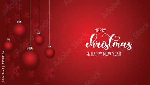Gold Christmas and New Year Typographical on red background with winter landscape Horizontal new year background, headers, posters, cards, website.Vector illustration