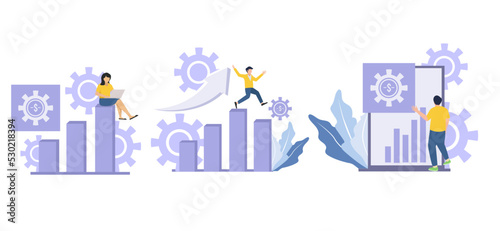 Flat Bundle Business Design Illustration