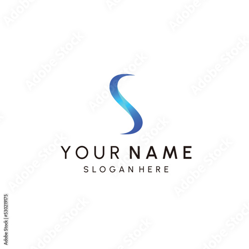 Letter S logo. Typographic S icon isolated on dark background. S decorative lines lettering sign. Uppercase alphabet initial. Modern  elegant  luxury style character shape for company branding.