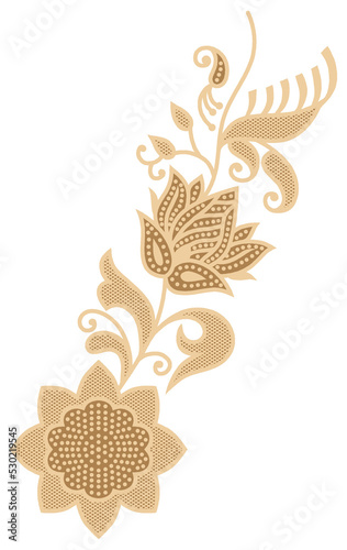 Digital Flowers and Leaves for textile Design Print