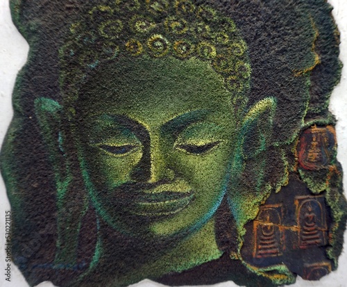  Art painting Oil color Buddha statue Thailand  , backgrounds for design