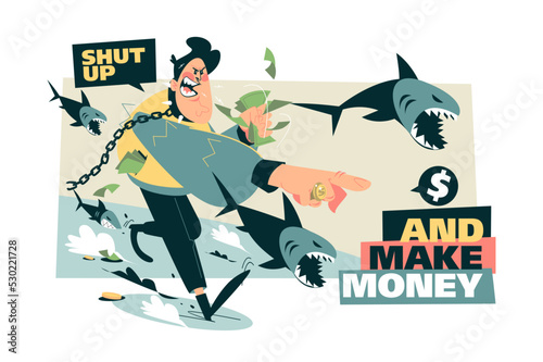 Business shark, shut up and make money photo