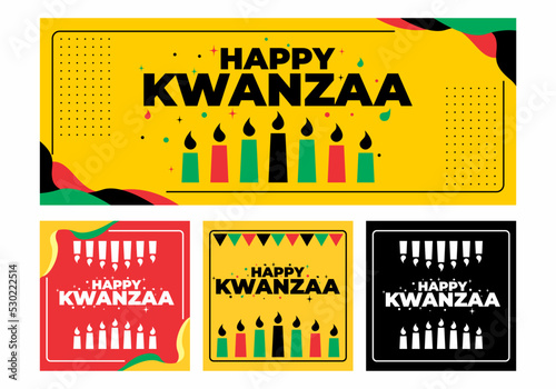 Happy Kwanzaa event banner and social media design photo