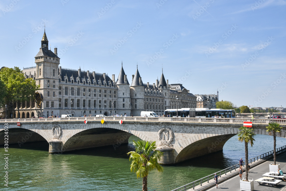 Paris, France. August 2022.former royal palace and prison. Conciergerie located on the west of the Cite Island and today it is part of larger complex known as Palais de Justice. Paris, Paris, France. August 2022.former royal palace and prison. Conciergerie located on the west of the Cite Island and today it is part of larger complex known as Palais de Justice. Paris,