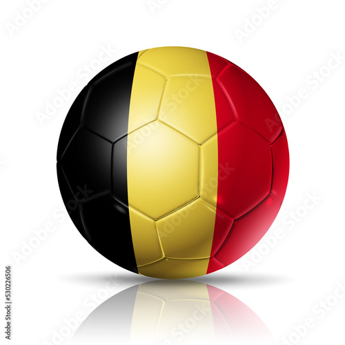 Soccer football ball with Belgium flag. Illustration