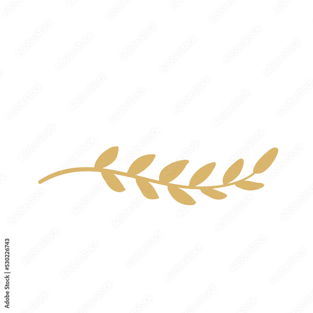 Golden botanical foliage text divider