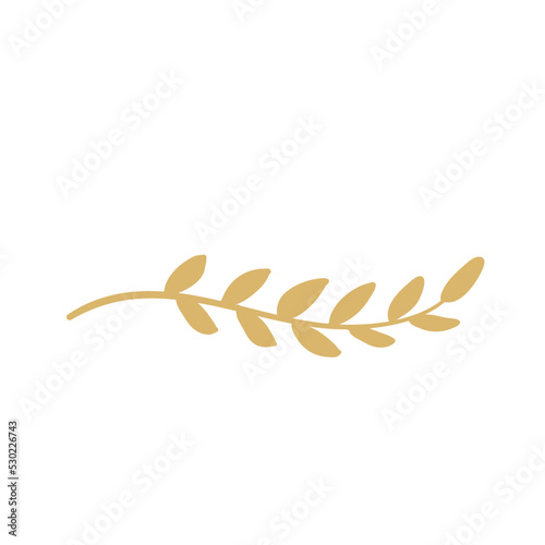 Golden botanical foliage text divider